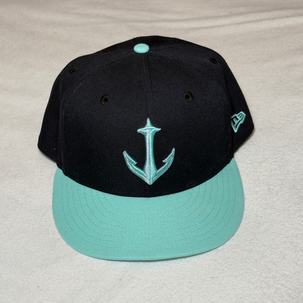 New Era 59FIFTY Seattle Kraken Fitted Hat Navy Teal Anchor Logo 7 3/4 NHL Cap
